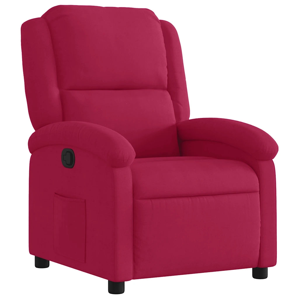 Poltrona Reclinabile Rosso Vino in Velluto 371802