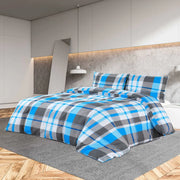 Set Copripiumino Blu e Grigio 200x200 cm in Cotone 136063
