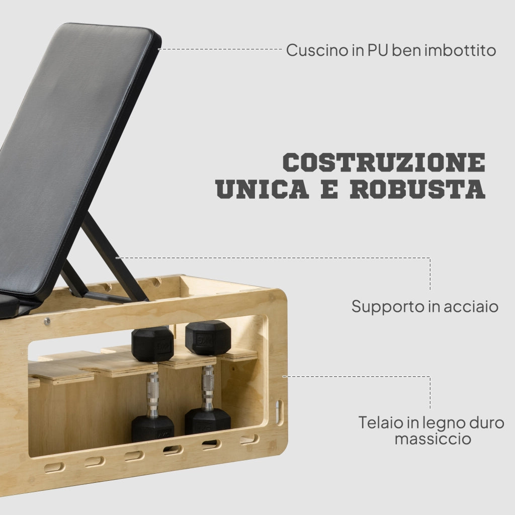 Poltrona con schienale regolabile e vano contenitore ¨C Minimal ¨C Legno