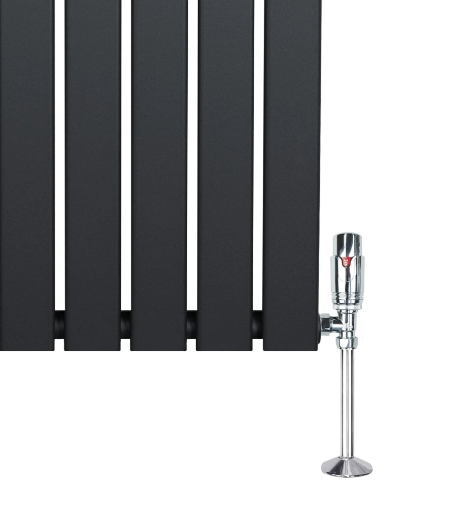 Radiatore Orizzontale 600 x 910 mm con Valvole TRV Grigio Antracite
