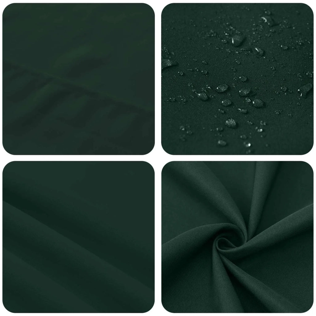 Tovaglia da Tavolo 5 pz Verde Scuro 130 x 180 cm Poliestere 42040270