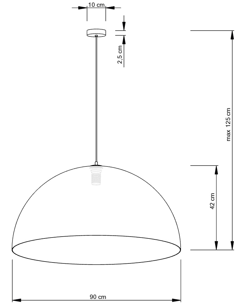 Lampada a sospensione Sfera Ø90 cupola oro E27 Sigma