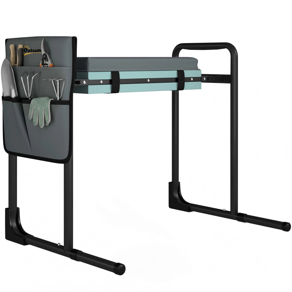 Sgabello da giardino pieghevole con cuscino e tasche ¨C Minimal ¨C grigio scuro