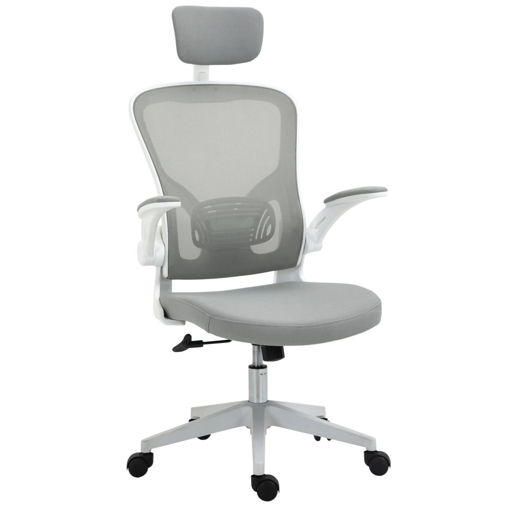 Sedia da ufficio ergonomica ¨C zephmum ¨C grigio 65x64x114-122 cm