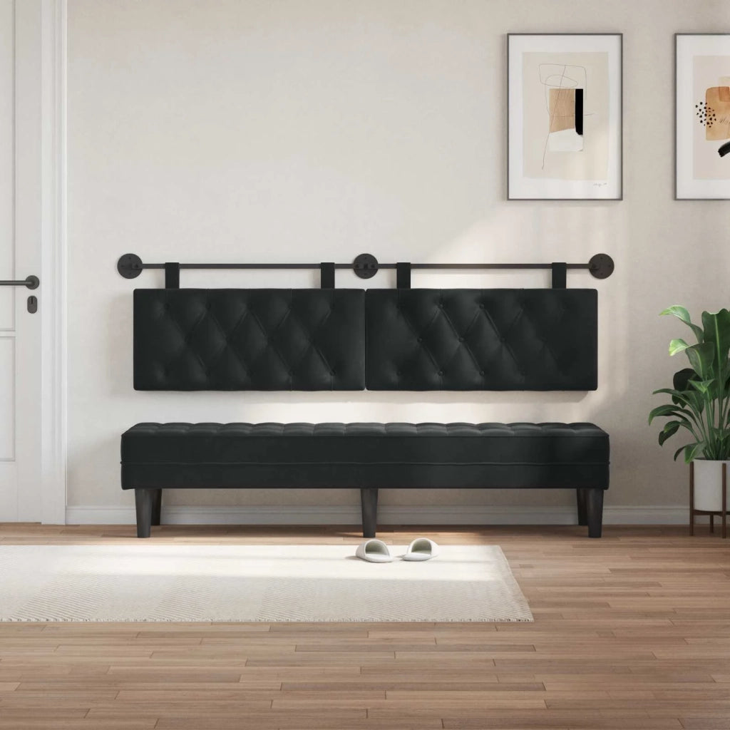 Testiera | Testata sospesa Con luce LED Nero Velluto
