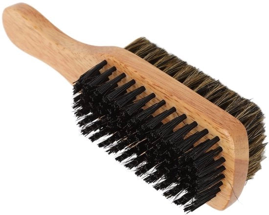 Aspirapelo a doppia faccia - Manico in legno - Setole medie - Pulizia e esfoliazione
