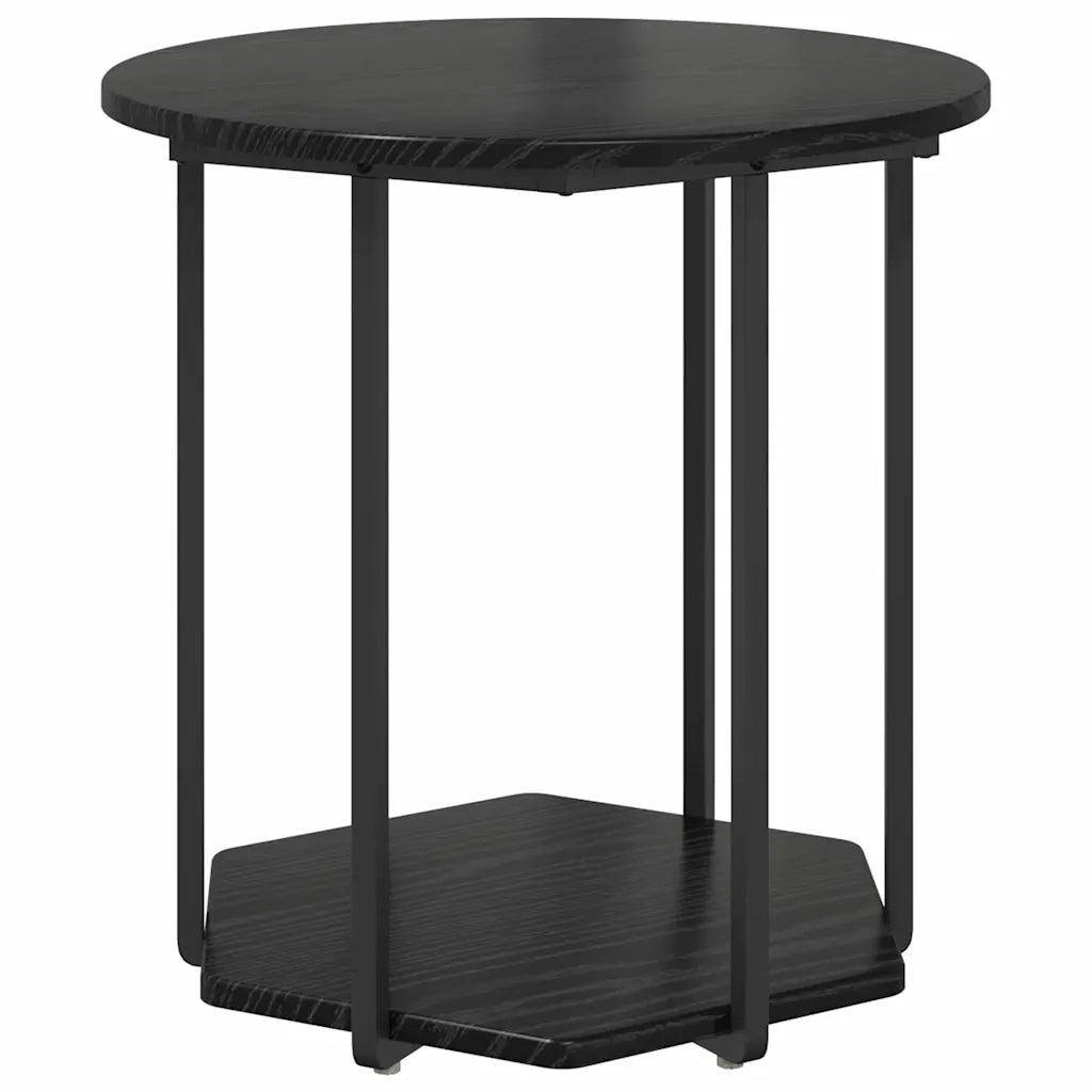 Set tavolini con lo scaffale 2 pcs Rovere Nero 869714