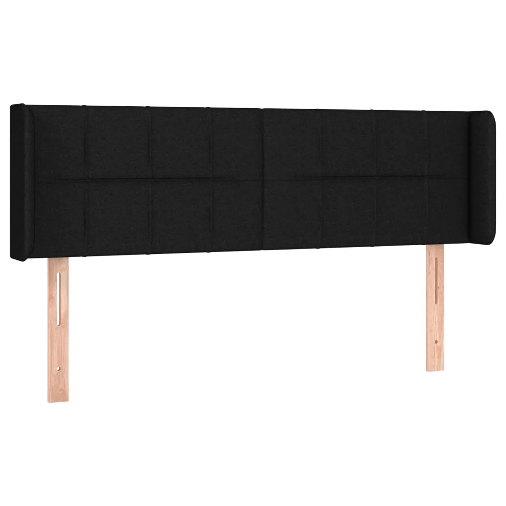 Testiera ad Orecchio-Testata con Orecchie Nera 147x16x78/88 cm in Tessuto 191997