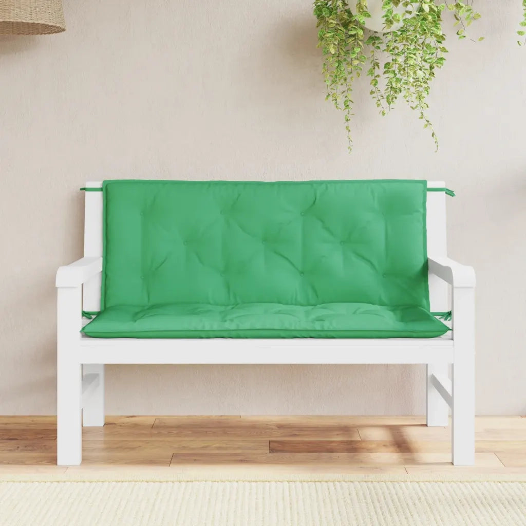 Cuscini Panca da Giardino 2 pz-Set di 2 Cuscini per panchina da esterno Verdi 120x50x7 cm Tessuto Oxford