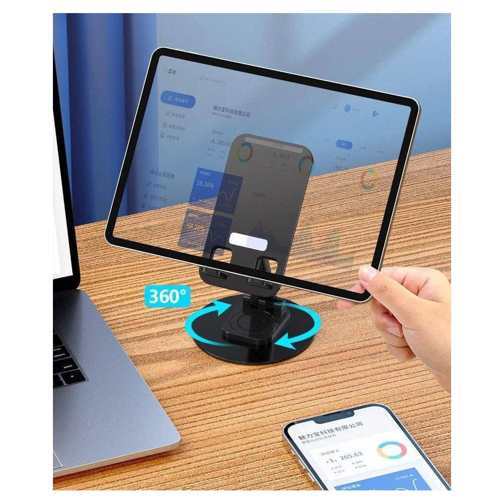 Trade Shop - Supporto Da Tavolo Per Tablet Smartphone Universale Con Base E Snodo Regolabile -
