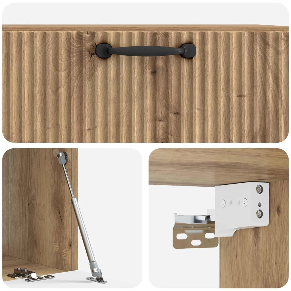 Mobile TV da Muro | Armadietto TV | Mobile Porta TV Rovere Artigianale 78,5 x 41 x 30 cm