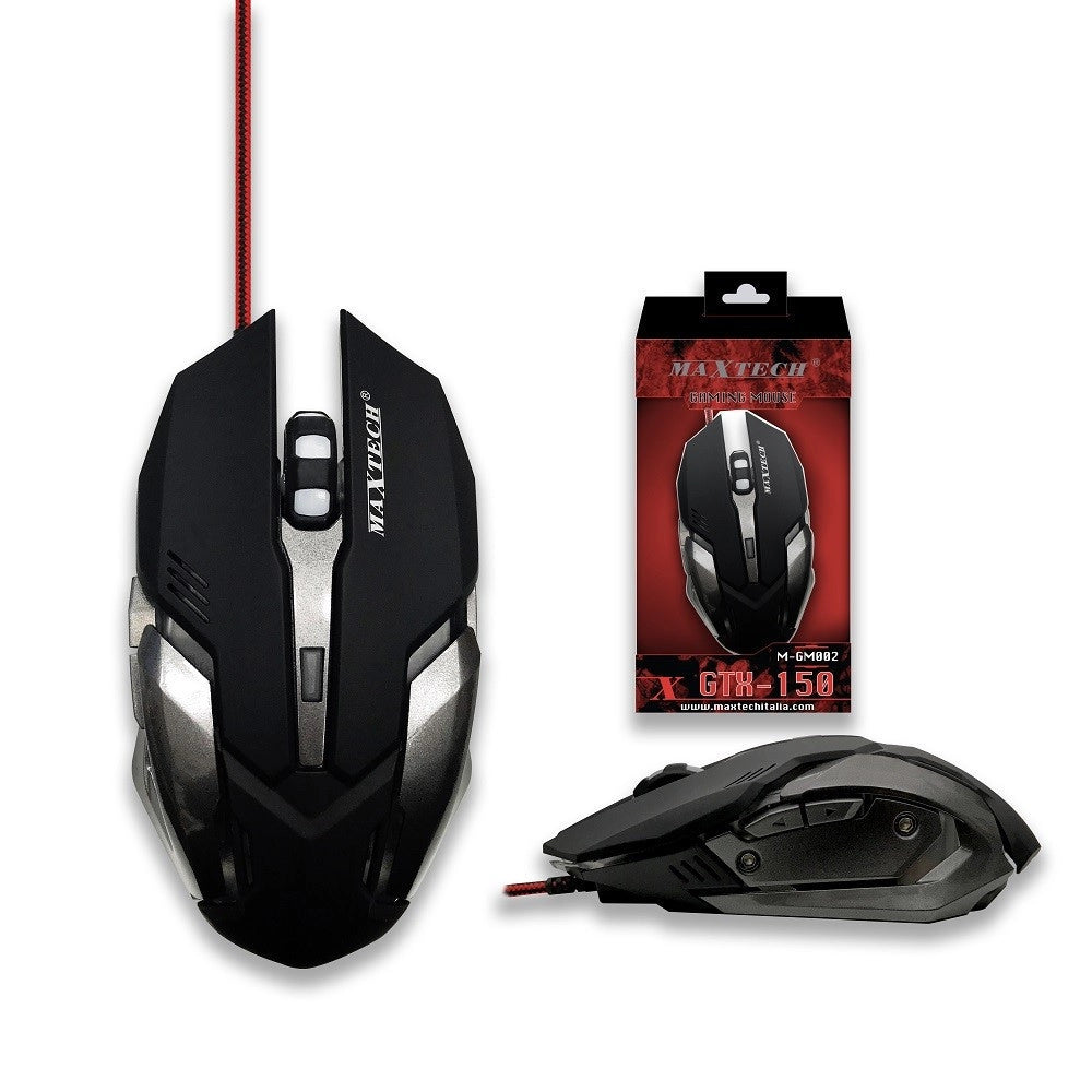 Trade Shop - Mouse Gaming Per Pc Computer Tasti Luminosi Led Cursore Da Gioco Maxtech M-gm002 -