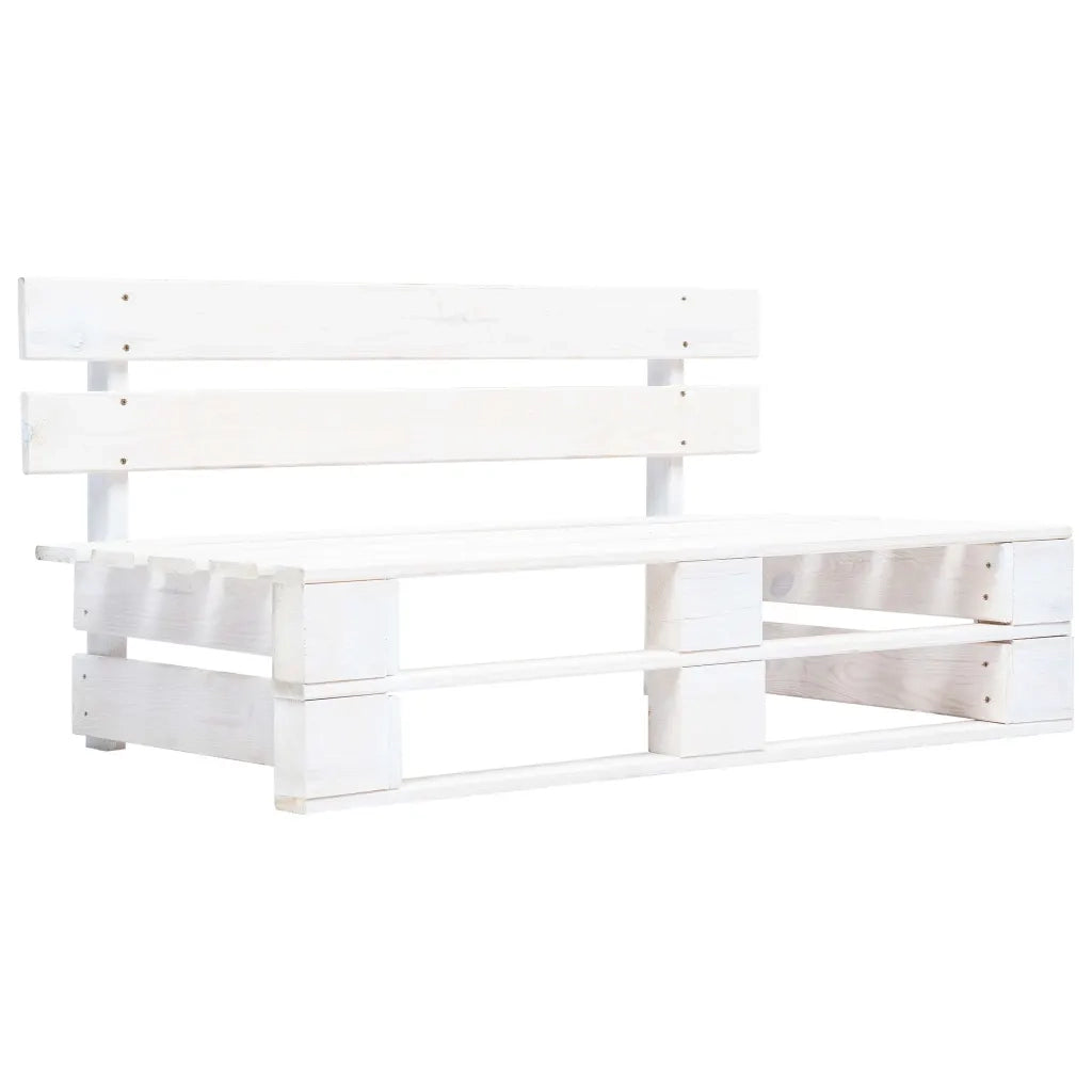 Set Divani in Pallet con Cuscini 4 pz in Pino Impregnato Bianco 3066711