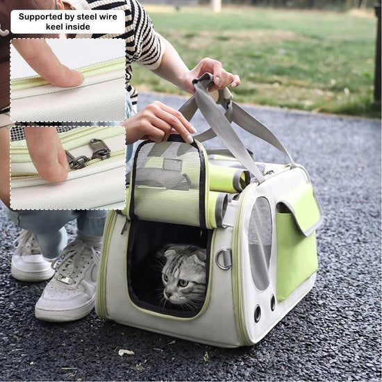casella di trasporto per piccoli animali domestici, gatti, cani, conigli, 45L x 30L x 5H centimetri