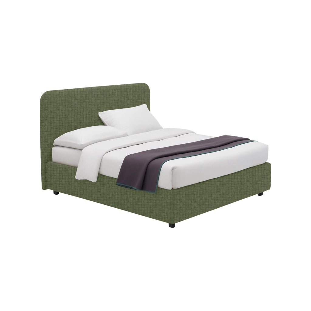 Slough, Letto Singolo Sfoderabile Made in Italy, Verde
