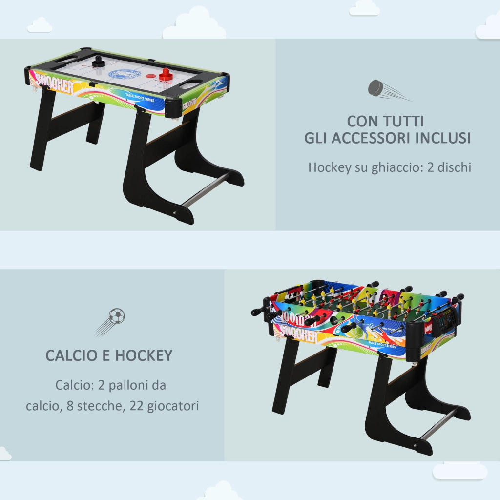 Tavolo da Gioco 4 in 1 Pieghevole ¨C Minimal ¨C MDF e Plastica
