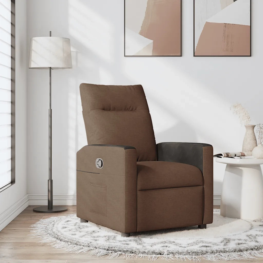 Poltrona Reclinabile in Tessuto Marrone 4104828