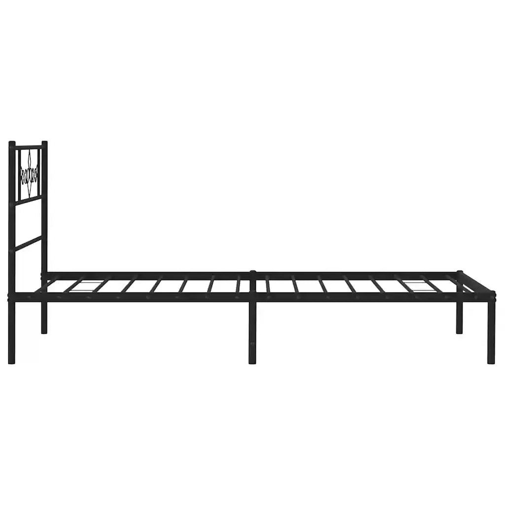 Giroletto con Testiera Metallo Nero 100x200 cm 355262