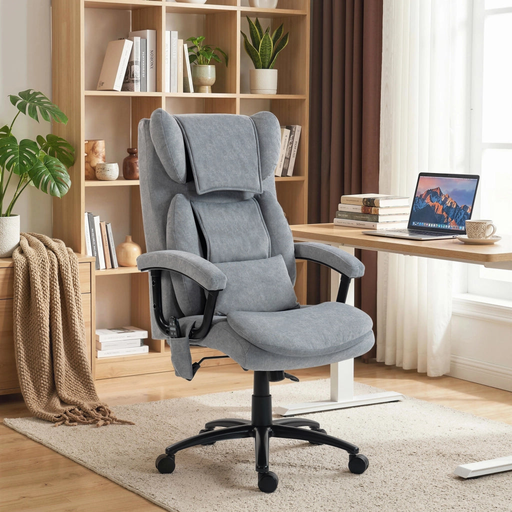 Sedia da ufficio massaggiante con schienale ergonomico ¨C zephmum ¨C Grigio