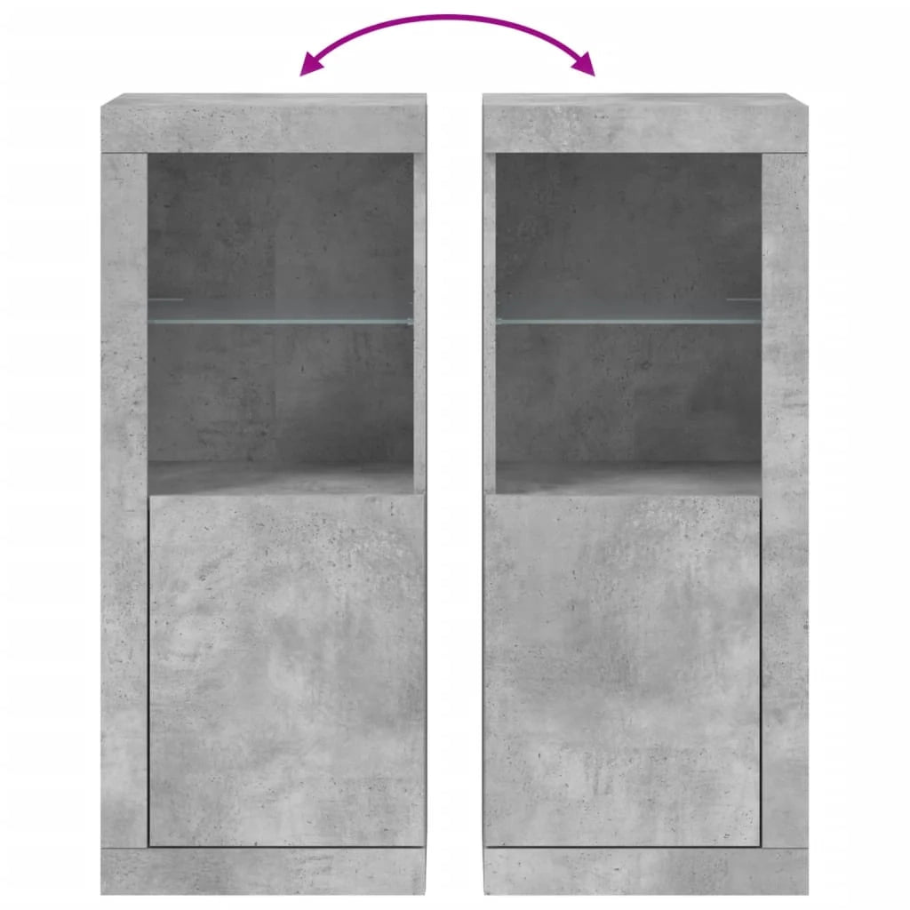Buffet credenza cassettiera armadio mobile contenitore organizer per cucina soggiorno salotto con luci LED 41 x 37 x 100 cm grigio 02_0029998