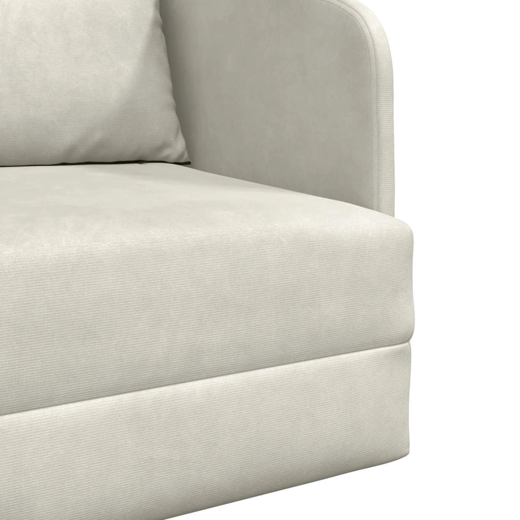 Divano letto | Sof¨¤ letto | Letto singolo Crema 65 x 80 x 83 cm Velluto