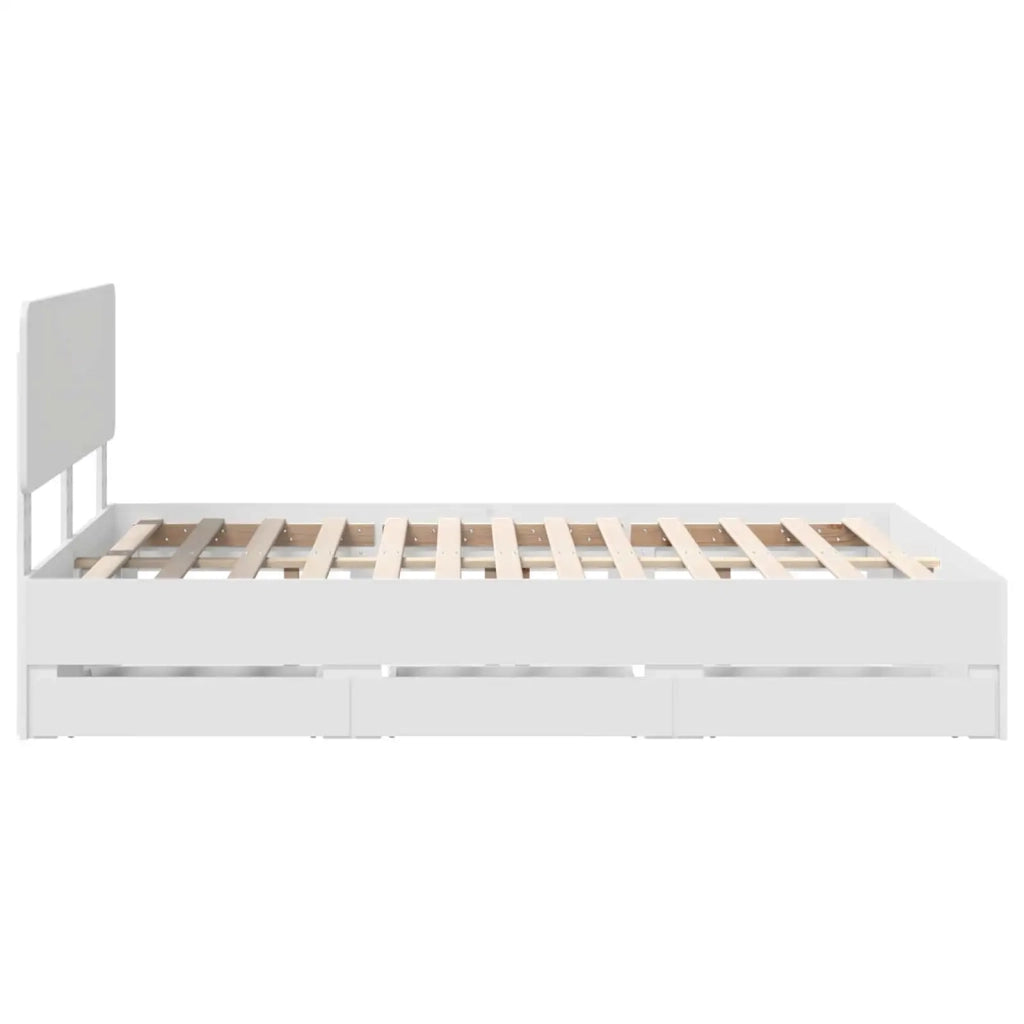 Struttura del letto-Giroletto-Rete del Letto Bianco 150 x 200 cm Legno ingegnerizzato 237540