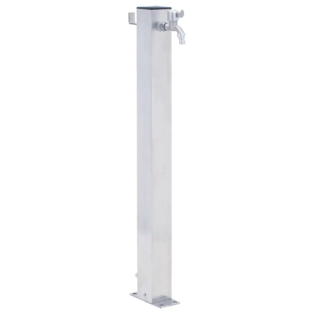 Colonna d'Acqua da Giardino 80 cm Acciaio Inox Quadrato 364498