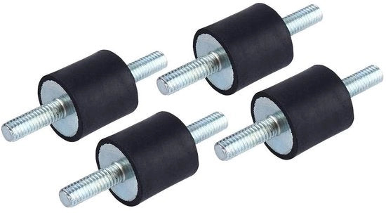 Demper per Trilling 4 pezzi - Dempers in gomma 20x20mm - Adesivo - Resistenza al trazione >45N/mm - Dempers per apparecchiature - Stabilità sotto carichi - Elemento dempante
