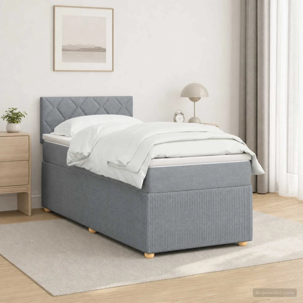 Letto box spring con materasso Grigio Chiaro 80 x 200 cm 3451342