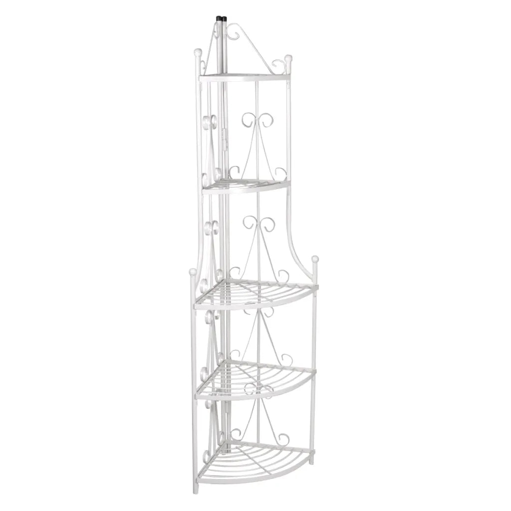 Supporto per Piante Porta Piante ad Angolo Bianco 40783
