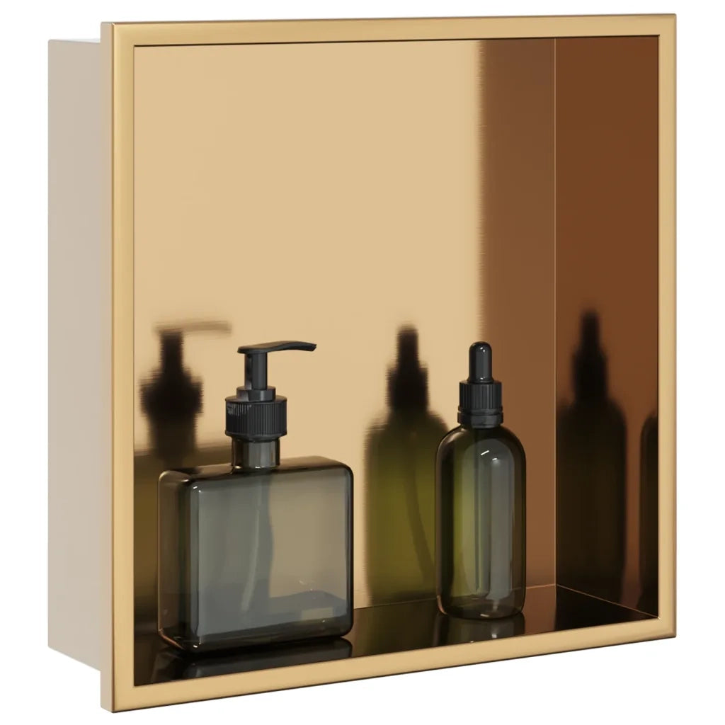 Nicchia per Doccia Oro Spazzolato 32x32x9cm in Acciaio Inox 4005125
