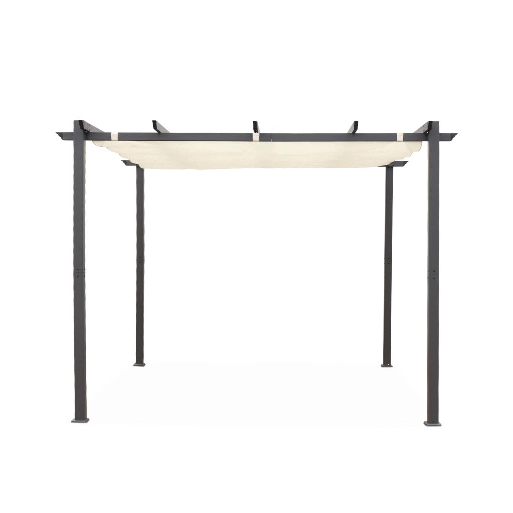 3x3m pergola, alluminio, copertura scorrevole, ecrù