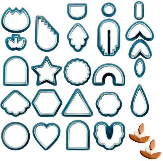 Orecchini da modellare 24 forme - Forme per orecchini da appendere - Materiali plastici - Utilizzo versatile - Formine per orecchini