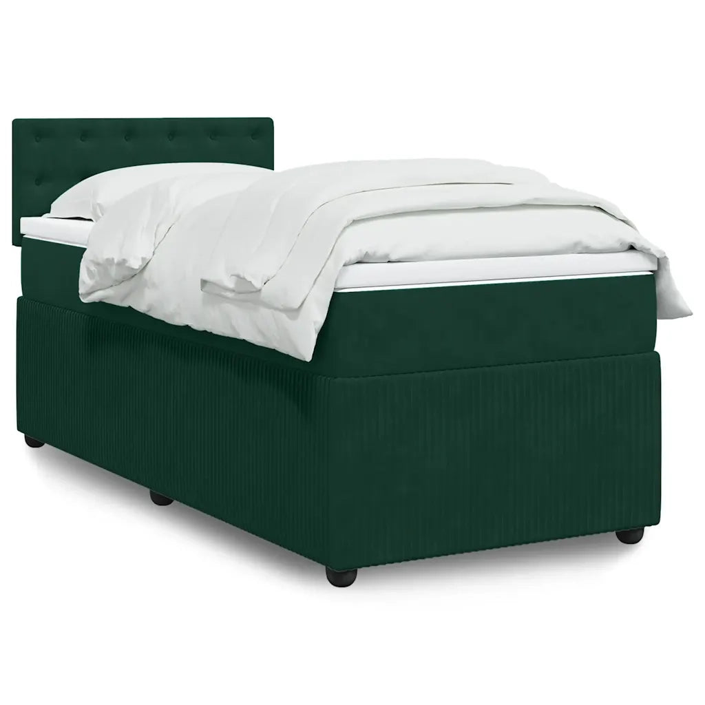 Giroletto a Molle con Materasso Verde Scuro 100x200 cm Velluto 3287677