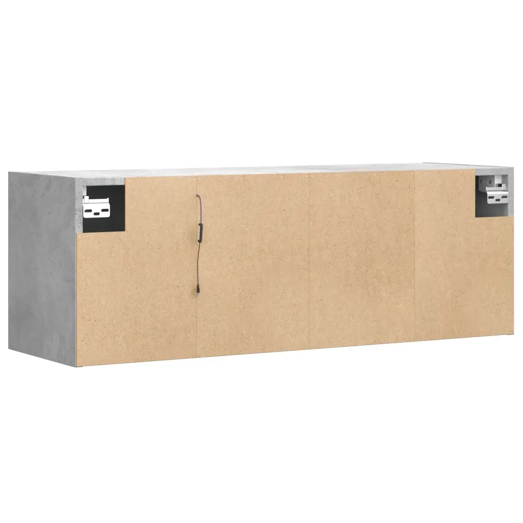 Mobile TV a Parete | Armadietto TV | Mobile Porta TV con Luci LED Grigio Cemento 100x31x35 cm