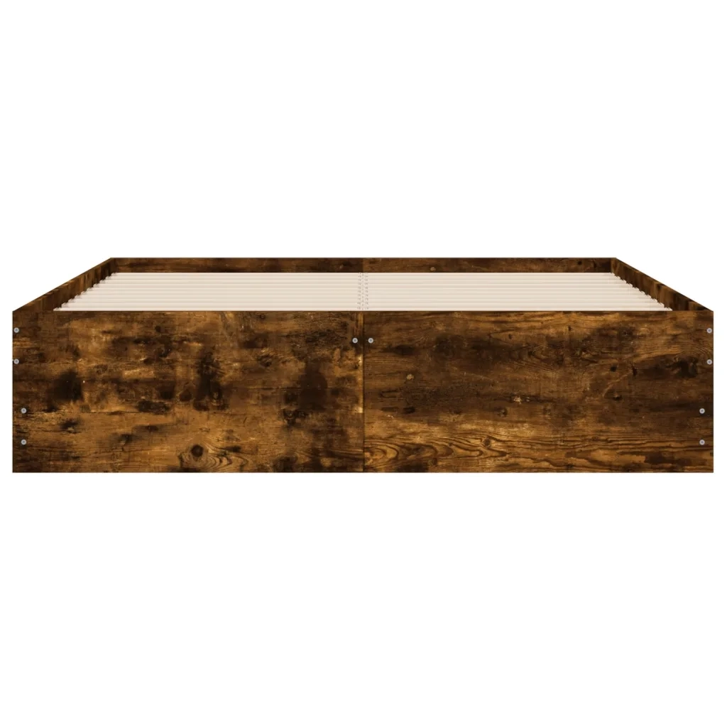 Giroletto con Cassetti-Struttura Letto con contenitore Rovere Fumo 120x190 cm Legno Multistrato 188739