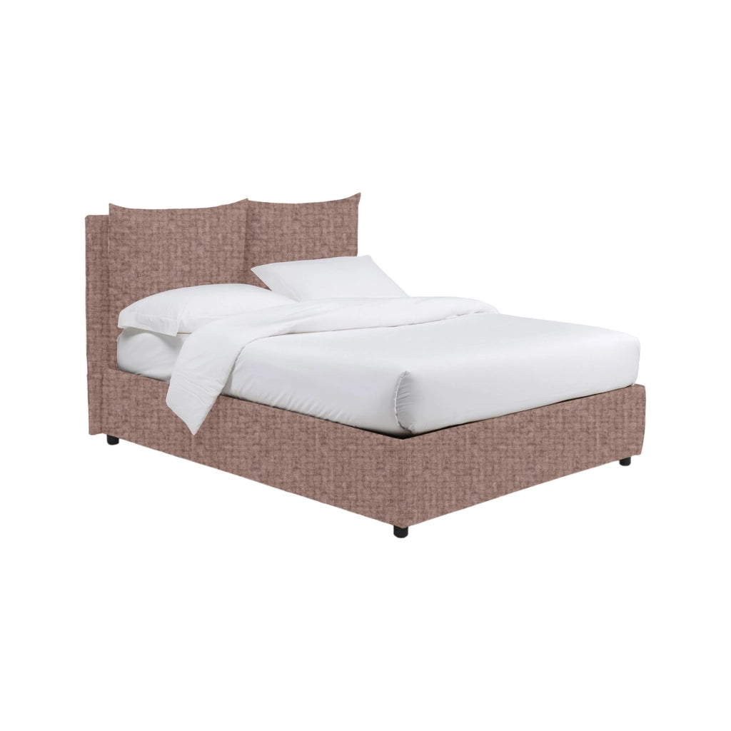 Formby, Letto Matrimoniale Sfoderabile Made in Italy, Rosa Antico