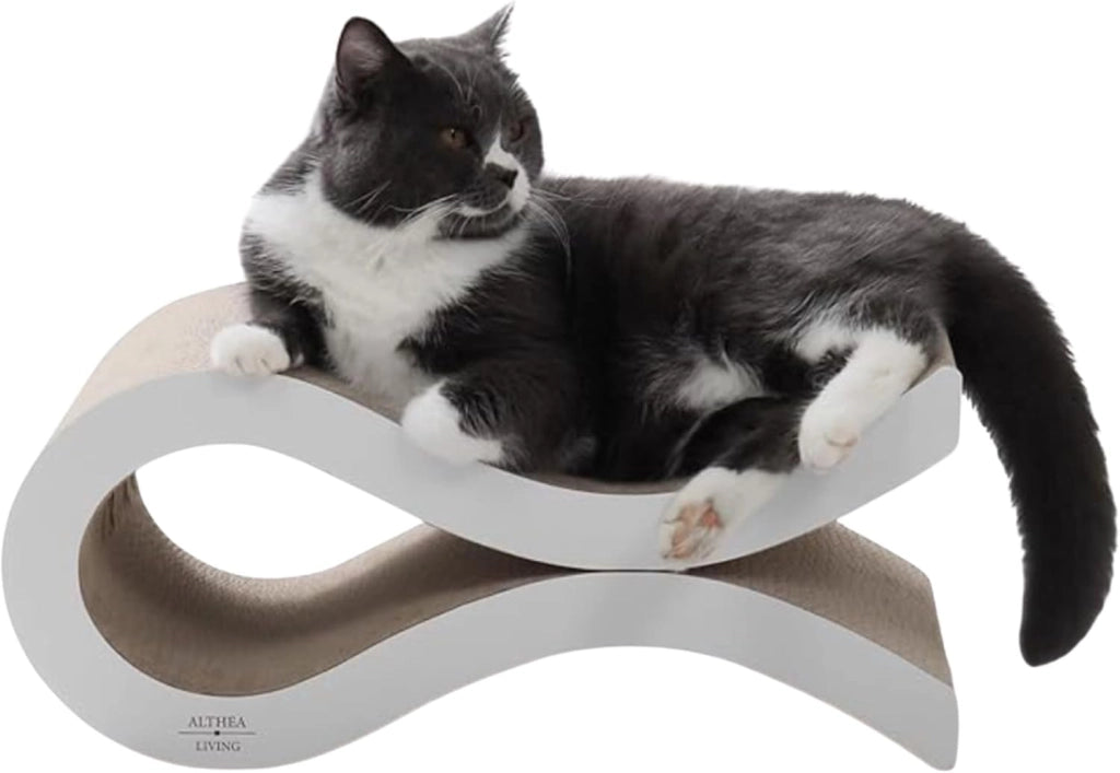Tiragraffi ondulato per gatti MARINA con base antiscivolo in cartone riciclato 50 x 23 x 21,9 cm