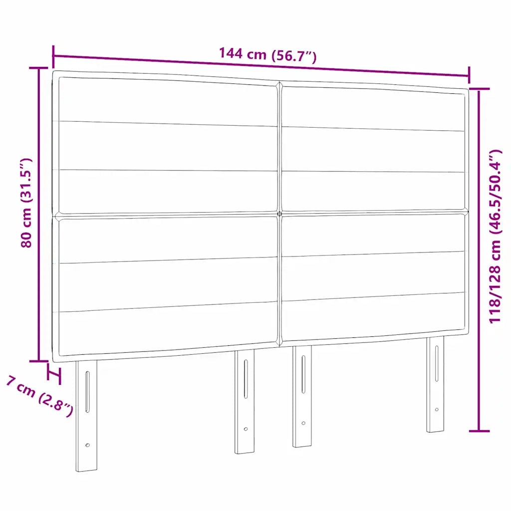 Testiera | Testata Grigio scuro 144 cm Tessuto