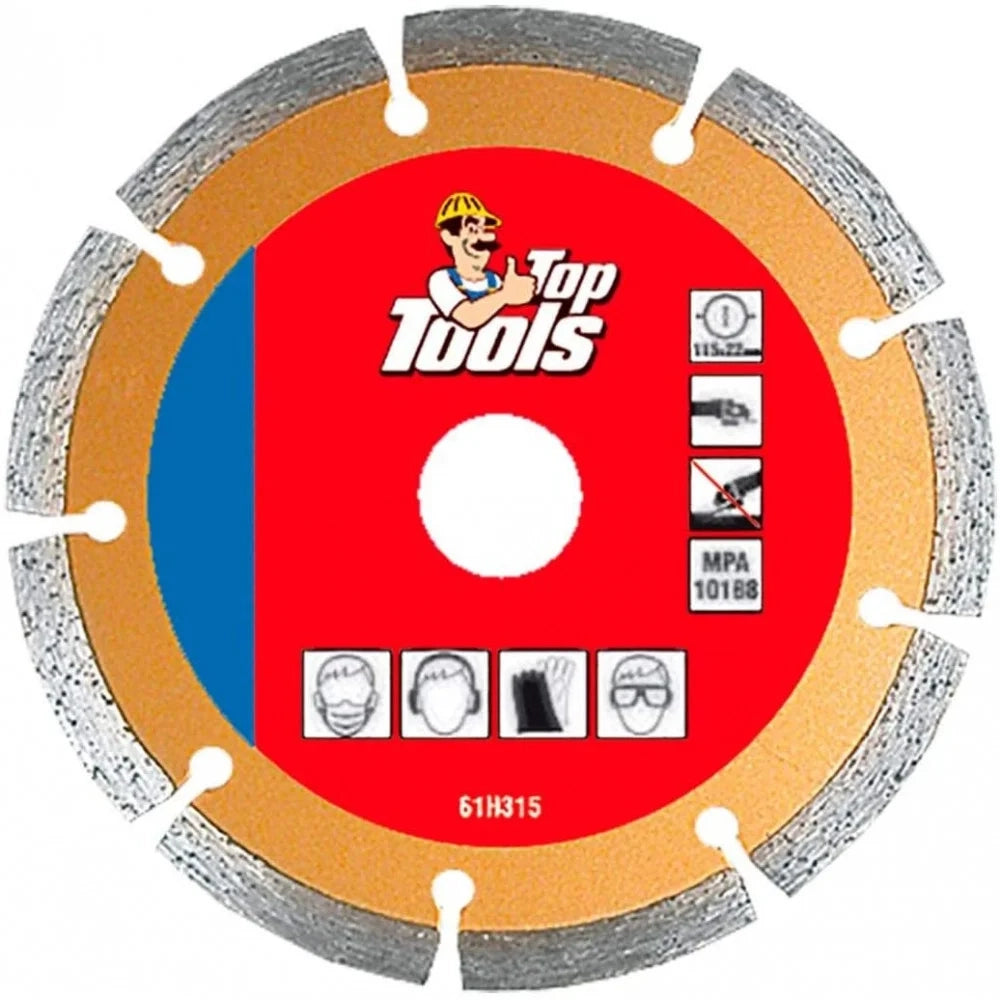 Disco diamantato 115 mm - foro 2 2,2 mm corona a settori top tool
