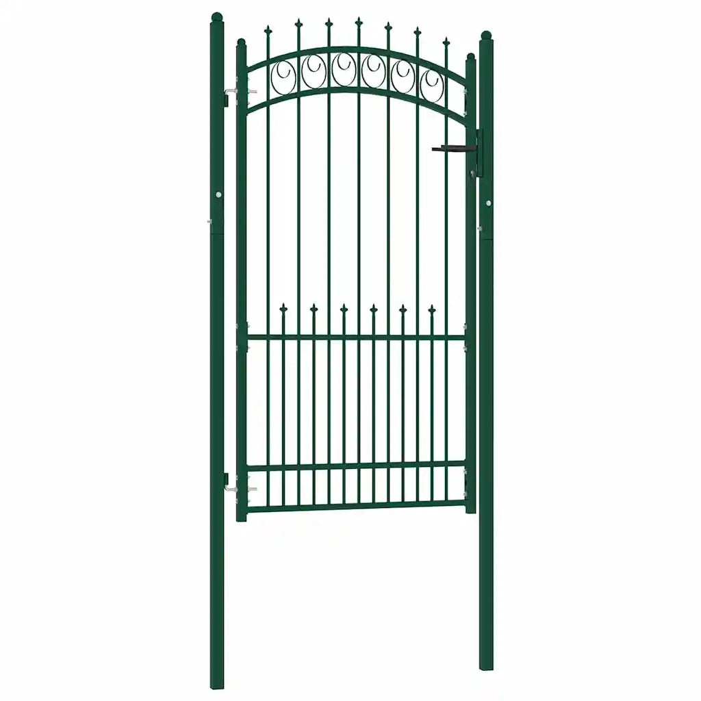Cancello per recinzione EMMEN con punte 104x134,5 cm verde 146386