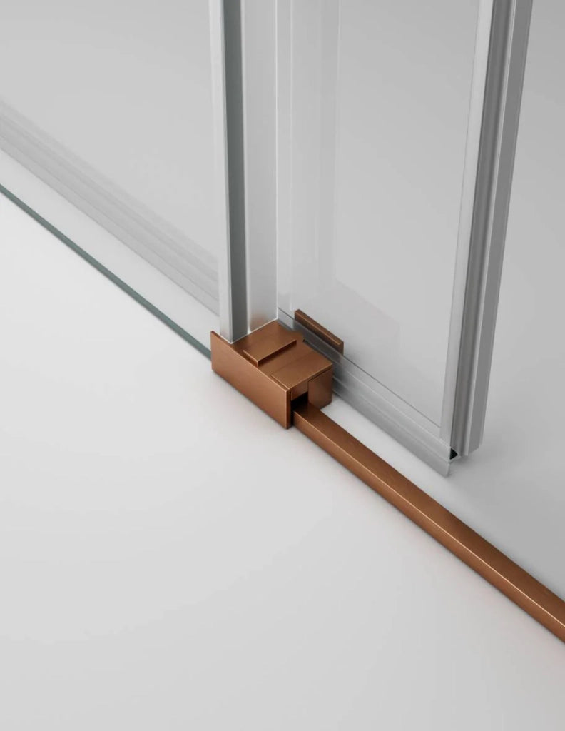 Box doccia THALASSA (BASIC) 1+1 con lato fisso laterale 140x100 cm Rame vetro trasparente
