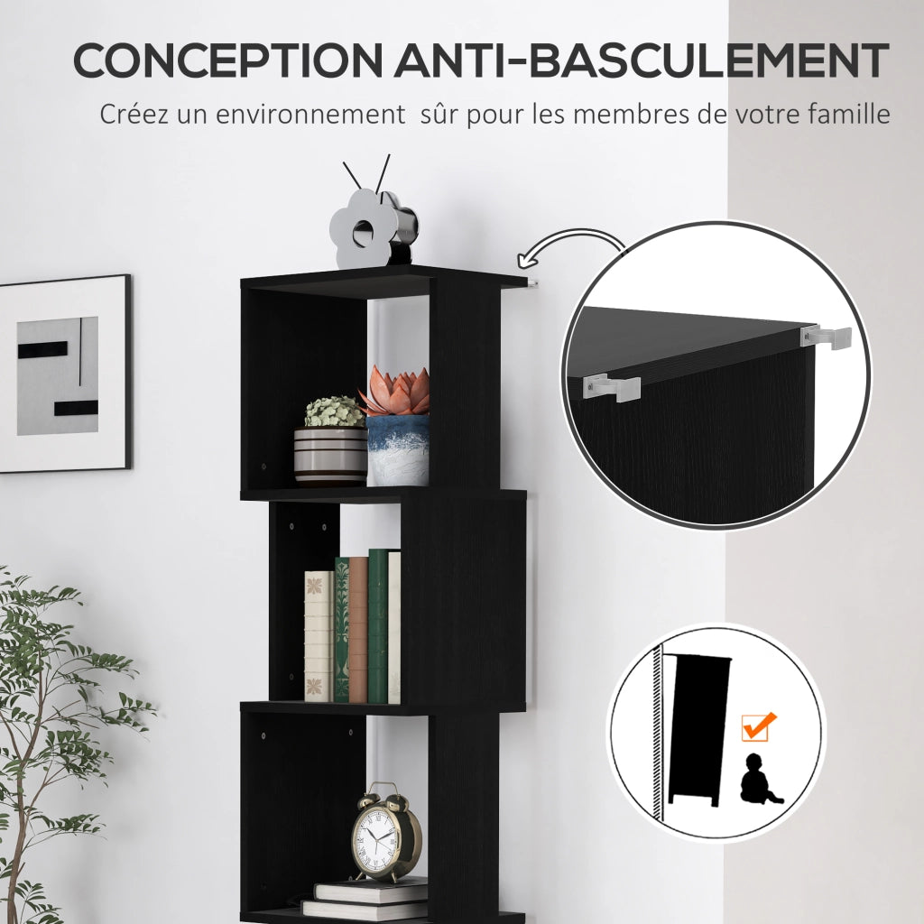 Libreria a 5 Ripiani Moderna ¨C Zephmum ¨C Nero