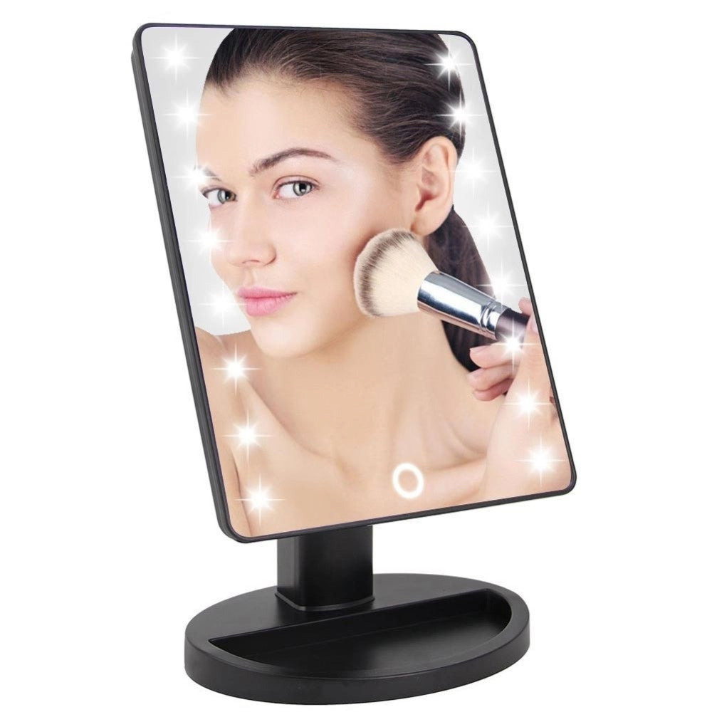 Trade Shop - Specchio Da Trucco Illuminato 16 Led Portatile Make Up Cosmetico Camerino -