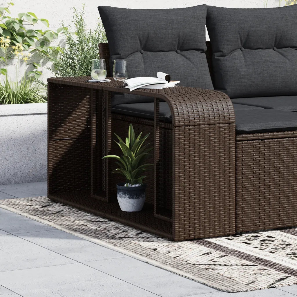 Scaffali Portaoggetti 2 pz Marrone in Polyrattan 366213