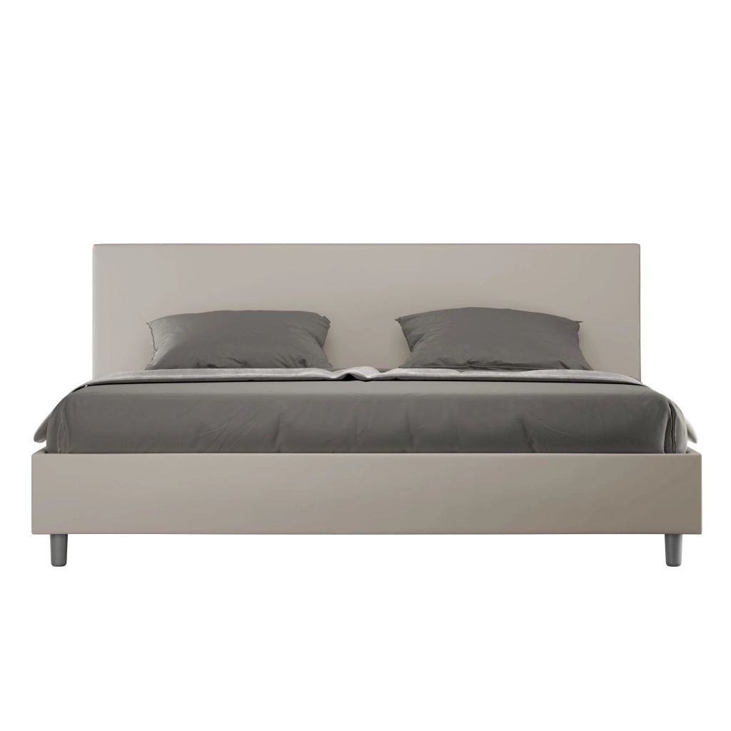 BS COM Letto senza rete imbottito 180x200 similpelle tortora