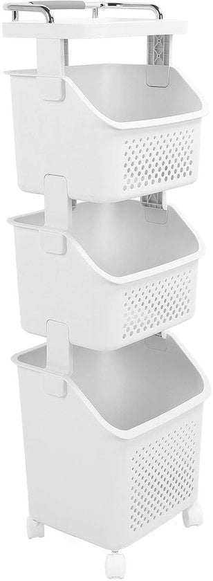 Lavatrice con Ruote - Lavatrice a 3 Cestelli - Lavatrice con Coperchio - Lavastoviglie - Organizzatore di Cucina - Costruzione PP/ABS - Contenitore Lavastoviglie