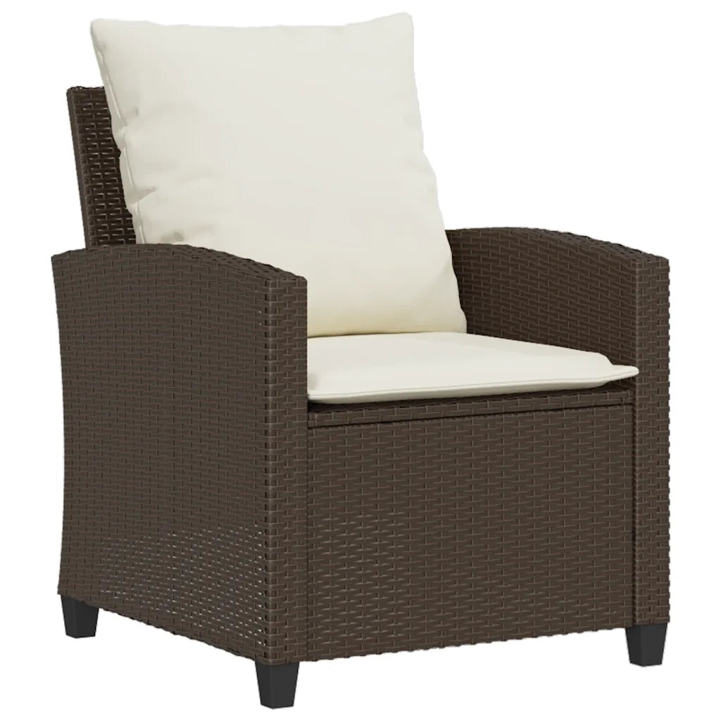 Set Divano da Giardino 6 pz con Cuscini Marrone in Polyrattan 3324578