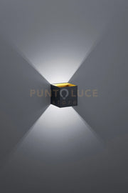 LOUIS APPLIQUE LED 4,3W 430lm, 3000K CUBO BI-DIREZIONALE COLORE NERO H.10CM
