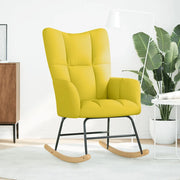 Sedia a Dondolo Giallo Chiaro in Tessuto 4016798